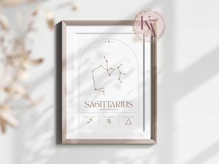 A4 Sagittarius Zodiac Wall Art Print